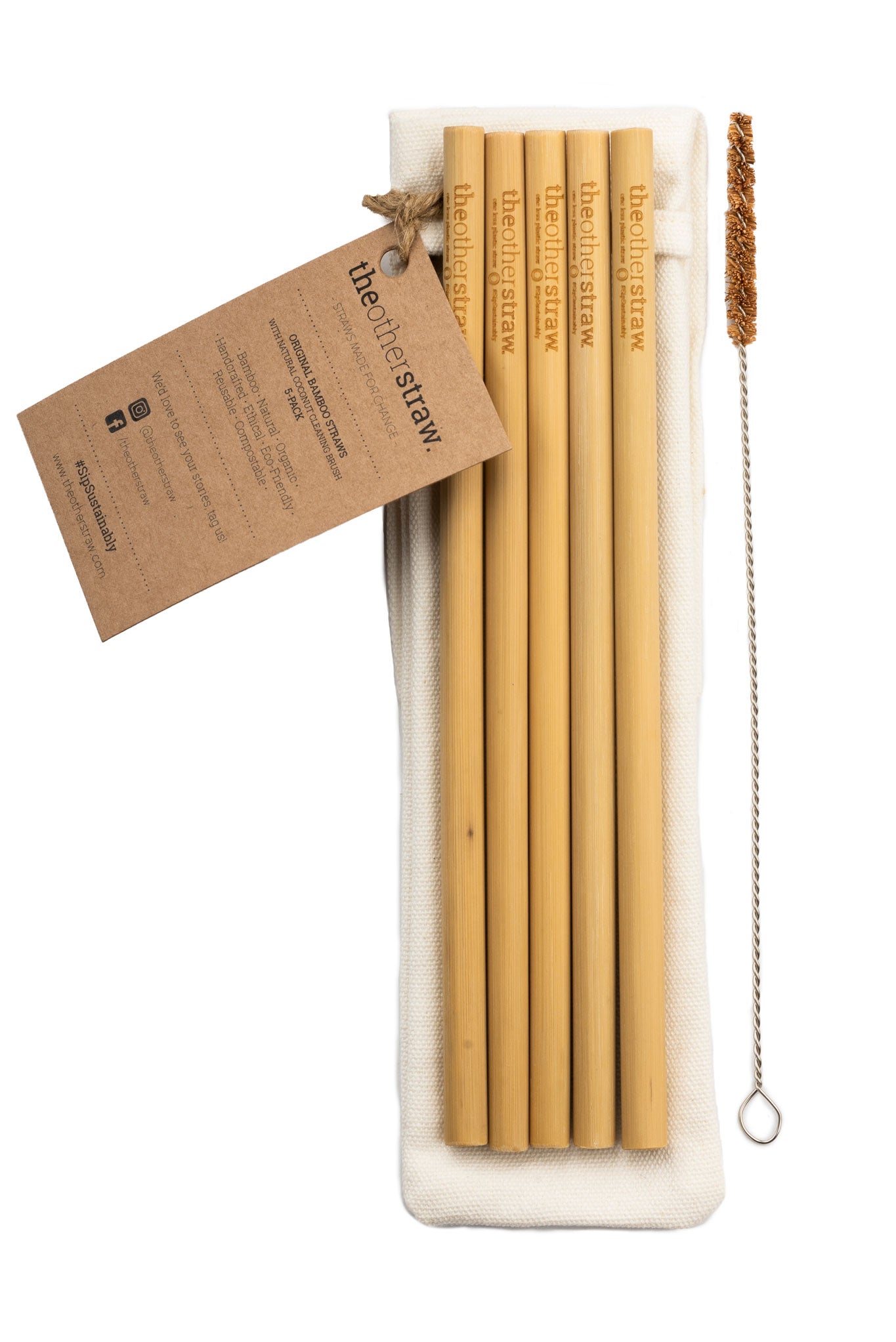 Bulk Bamboo Drinking Straws - Brush with Bamboo