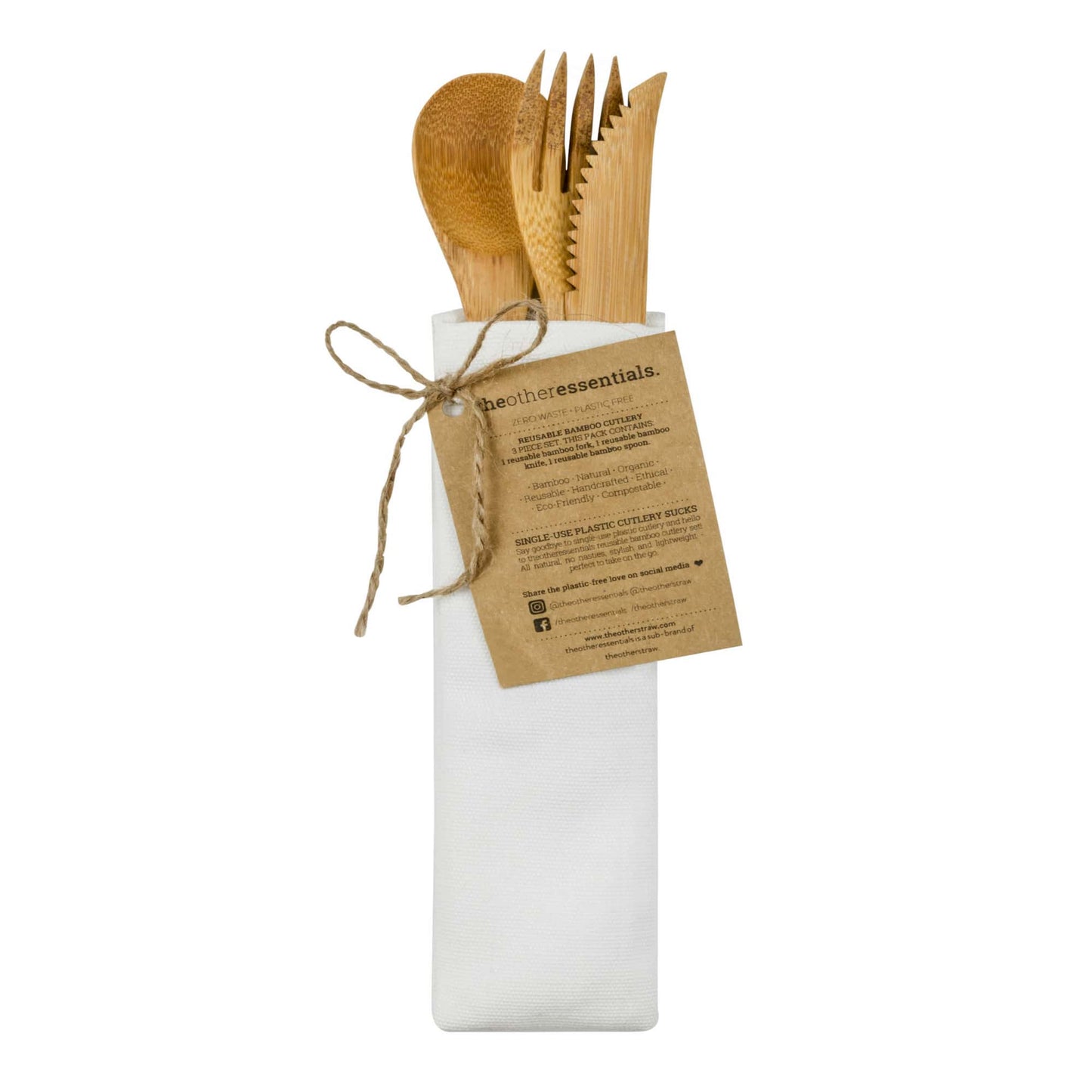 bamboo cutlery in a pack theotherstraw
