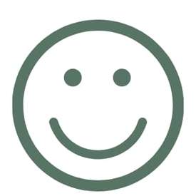 green and white icon of smiling face