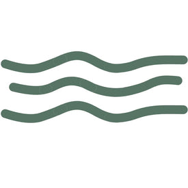 icon of a wave representing 50% of profits donated to ocean cleanups