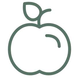 green icon of an apple representing compostable