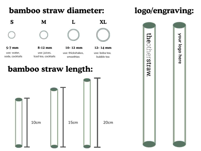 wholesale straw sizes and logo engraving
